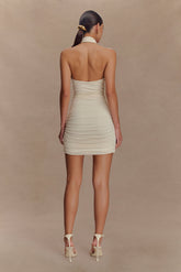 Mariposa Slinky Halter Mini Dress - Ivory